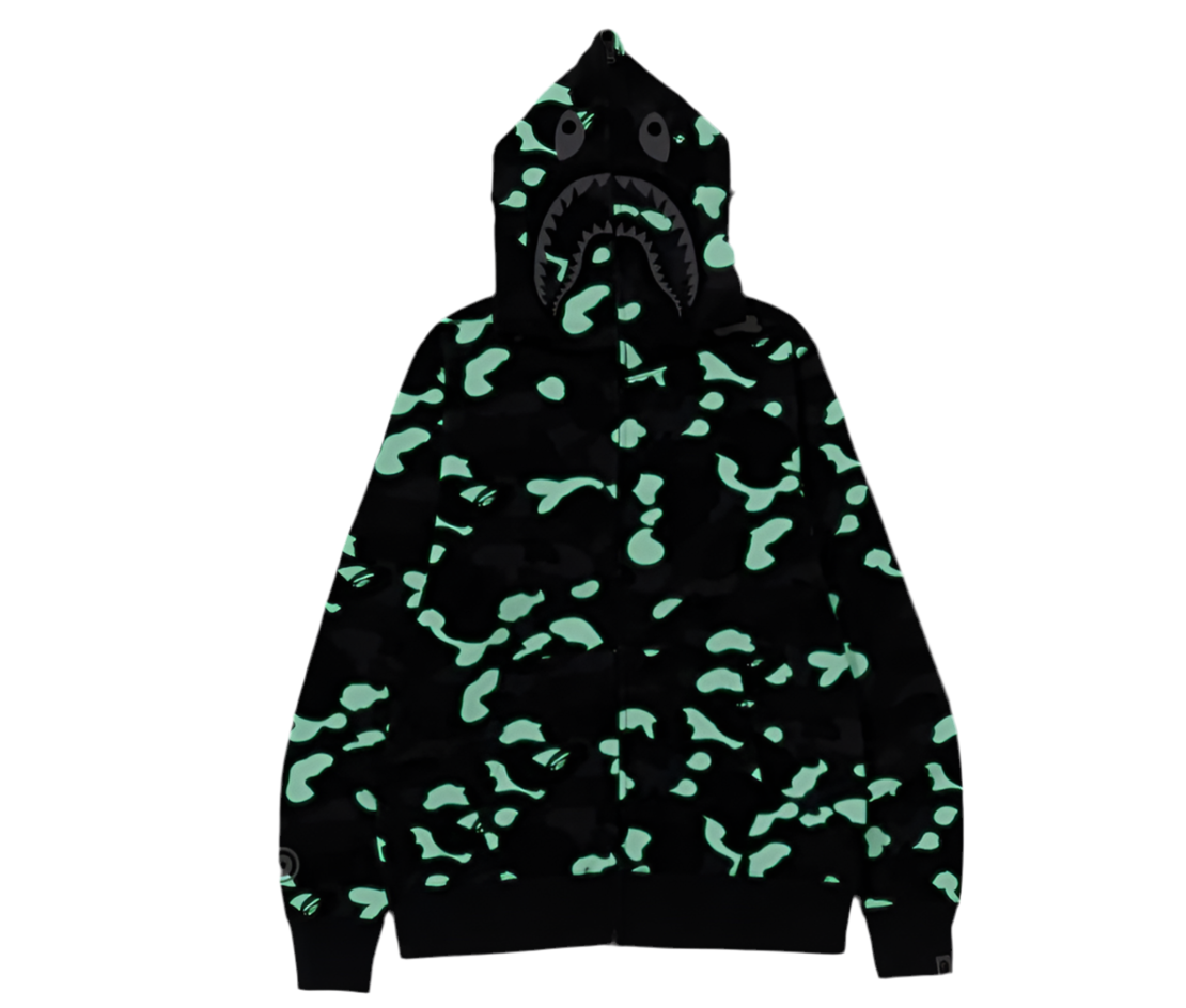 BAPE City Camo Shark WGM Full-Zip Hoodie Black