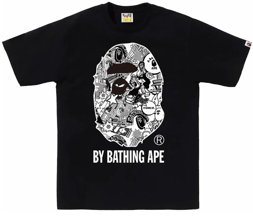 BAPE Comic Art Ape Head Tee Black