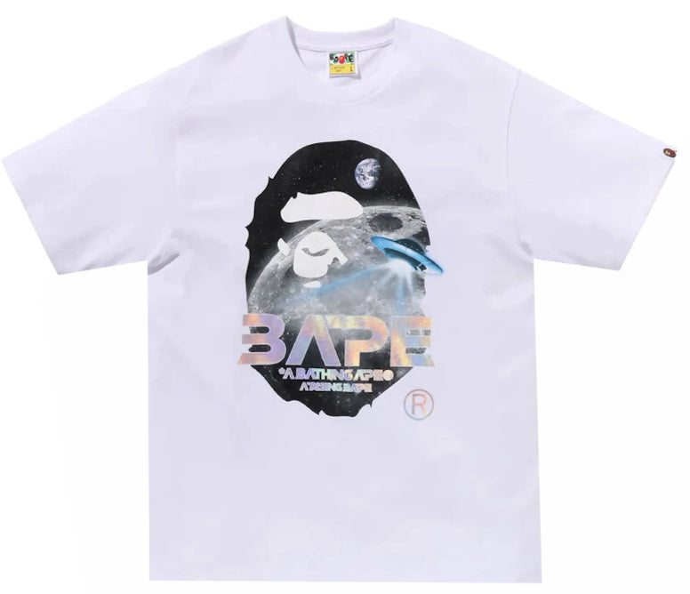 BAPE Moon Photo Ape Head Tee White