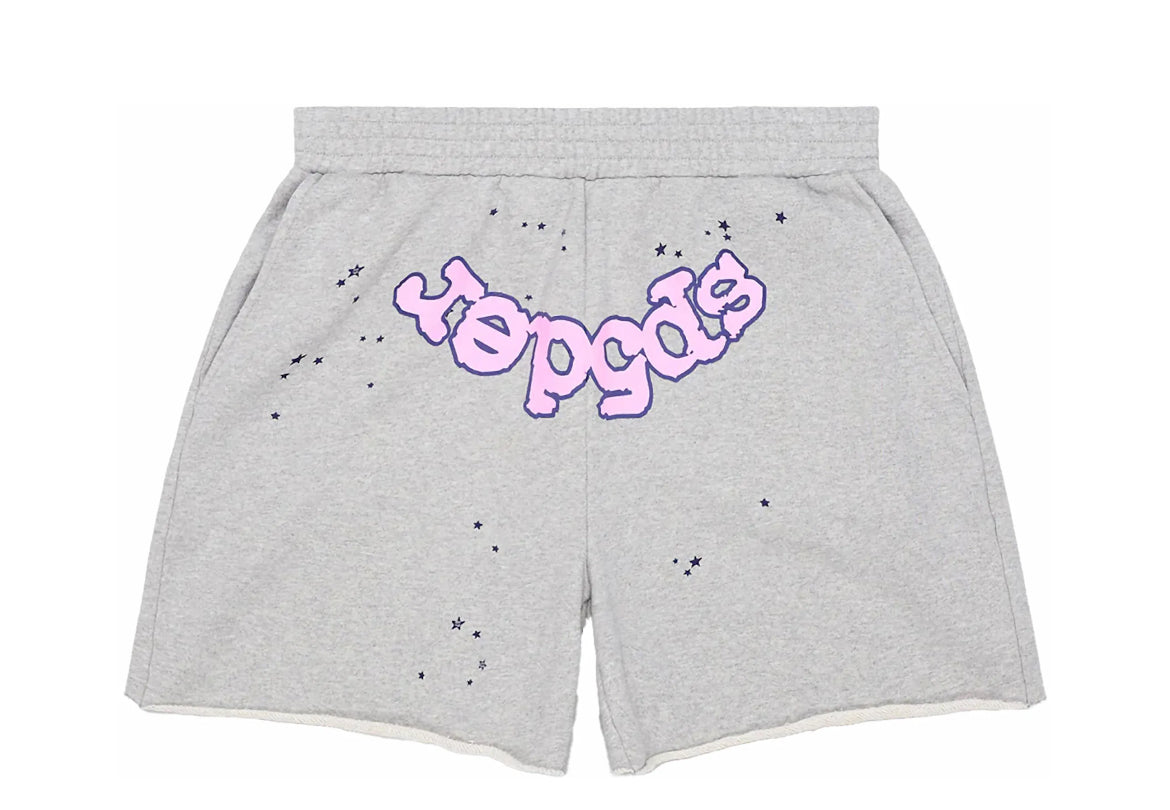 Sp5der OG Web Logo Sweat Short Heather Grey