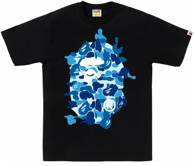 BAPE ABC Camo Rebuild Big Ape Head Tee Black/Blue