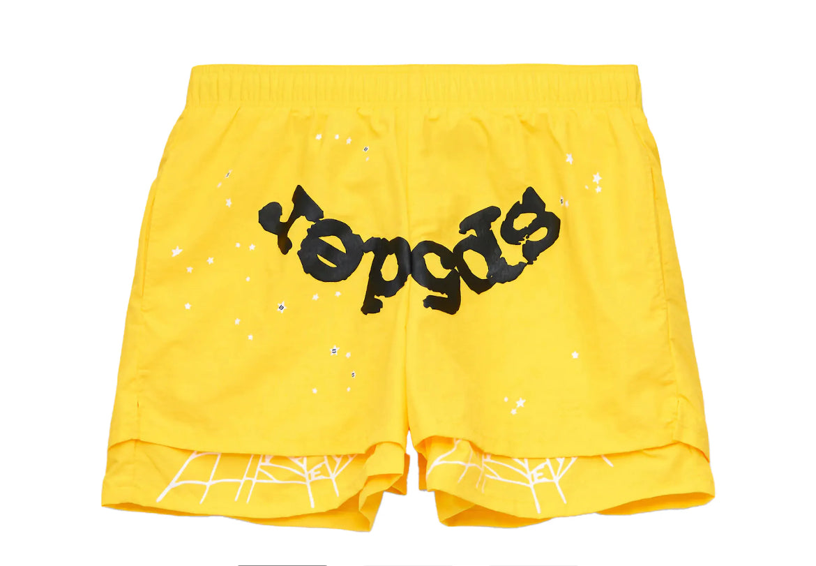 Sp5der OG Web Double Layer Short Yellow