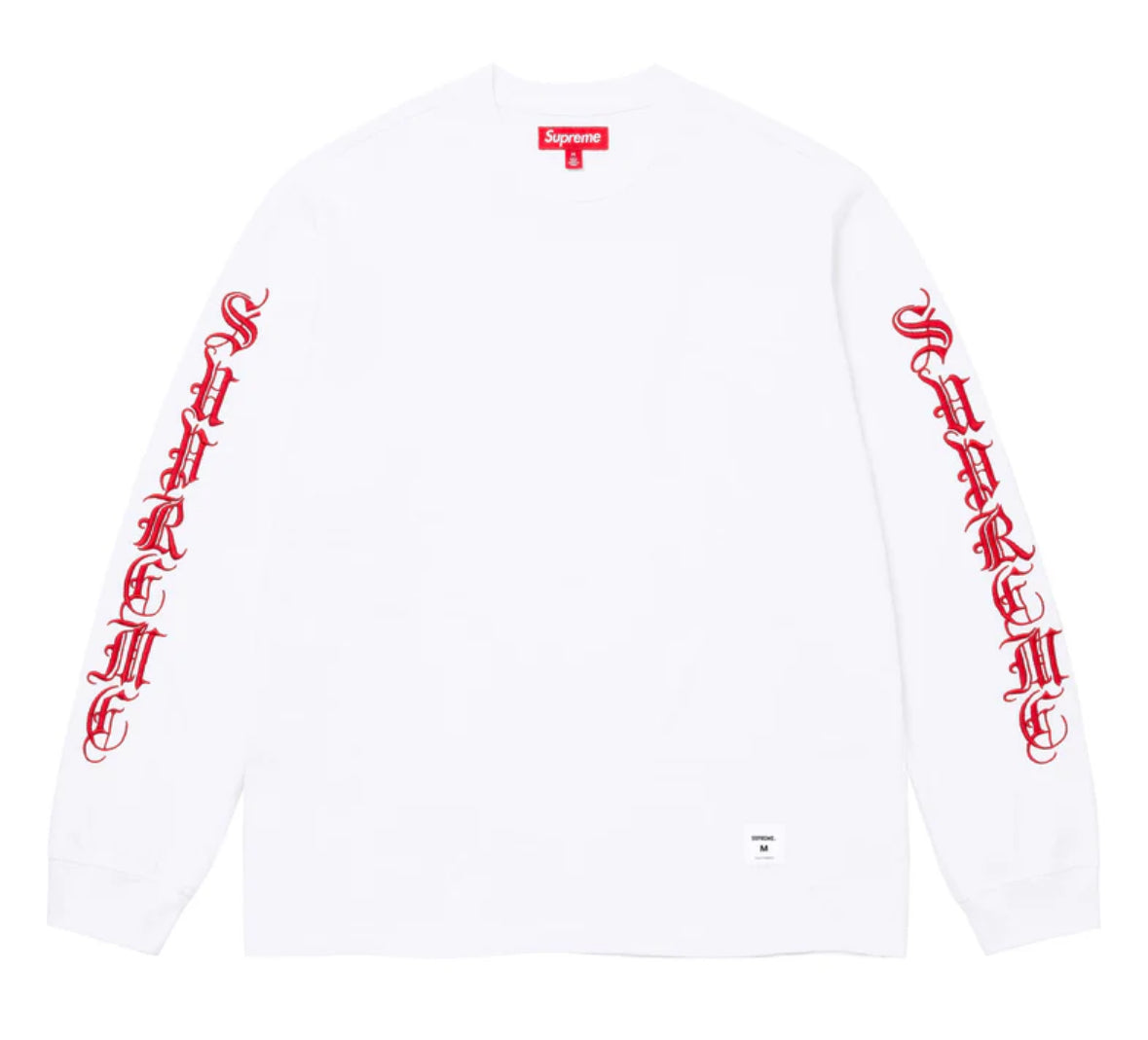 Supreme Old English Long Sleeve White