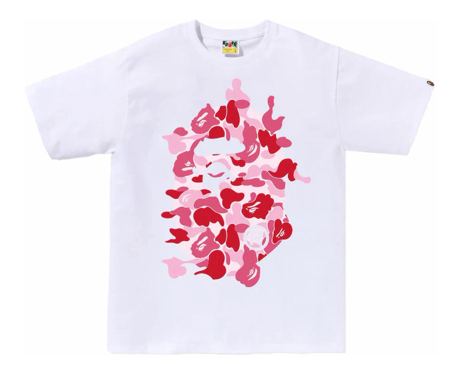 BAPE ABC Camo Rebuild Big Ape Head Tee White/Pink