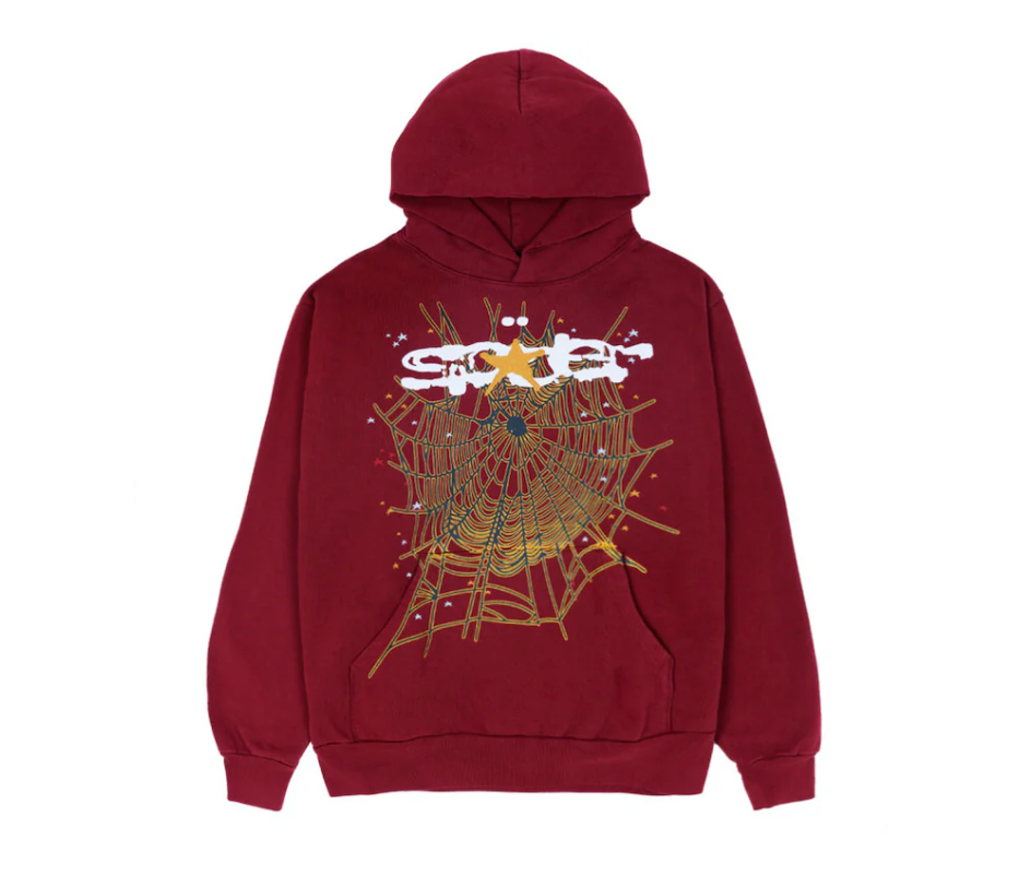 Sp5der Logo Hoodie Maroon