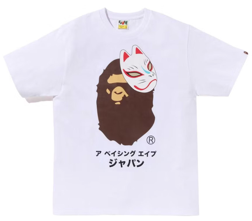 BAPE Japanese Fox Mask Tee White