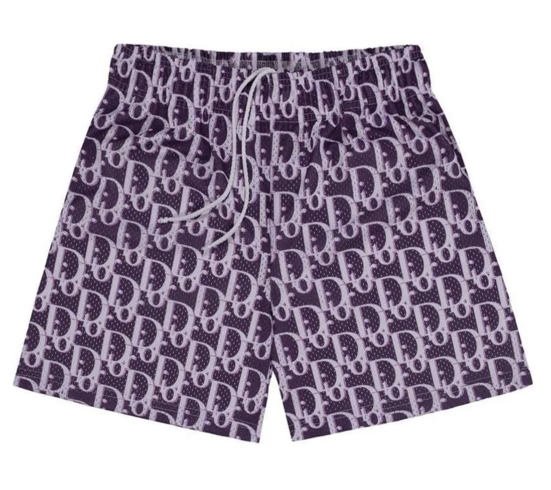 Bravest Studios Purple Dior Print Shorts