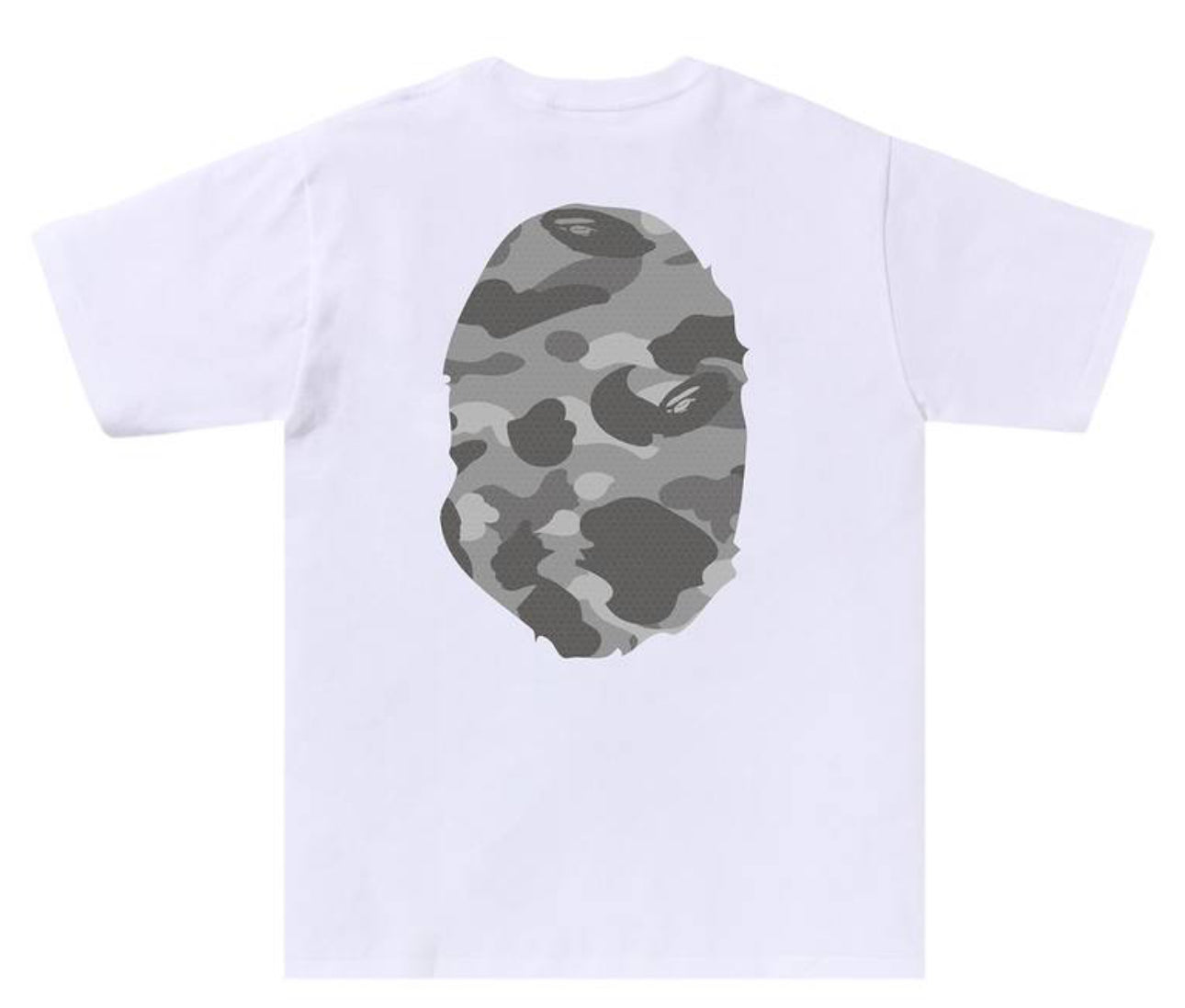 BAPE Honeycomb Camo Big Ape Head Tee White/Grey