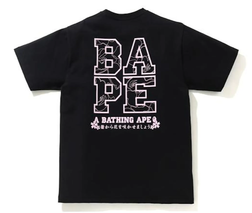 BAPE Sakura Photo Ape Head Tee Black