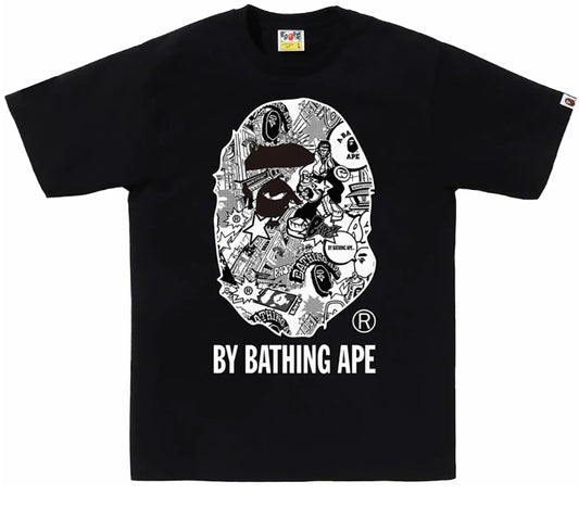 BAPE Comic Art Ape Head Tee Black