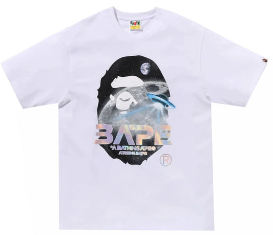 BAPE Moon Photo Ape Head Tee White