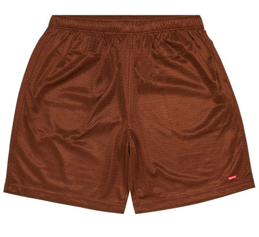 Supreme small box baggy mesh short Brown