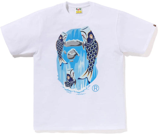BAPE Koinobori Waterfall Ape Head Tee White