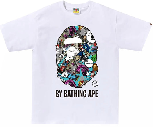 BAPE Comic Art Ape Head Tee White