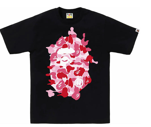 BAPE ABC Camo Rebuild Big Ape Head Tee Black/Pink