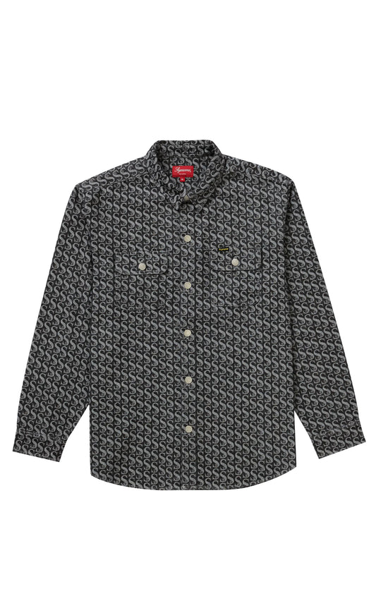 Supreme Monogram Denim Shirt Black