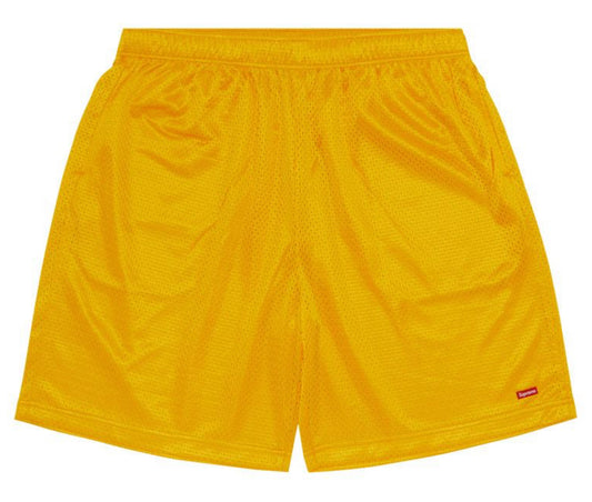 Supreme small box baggy mesh short Gold