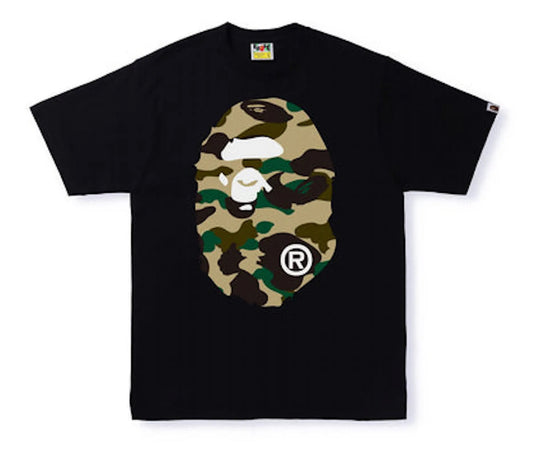 BAPE 1st Camo Big Ape Head Tee Black Yellow