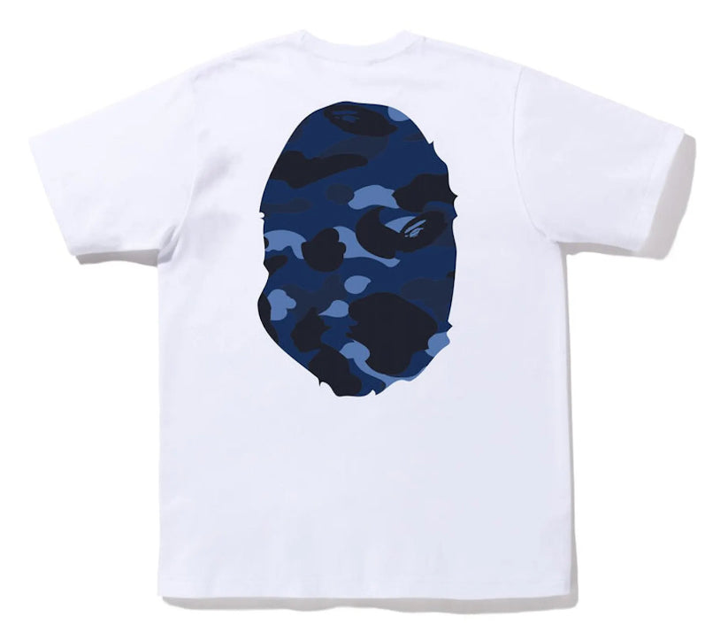 BAPE Color Camo Big Ape Head Tee White Blue