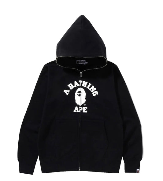 BAPE College Full Zip Hoodie Black