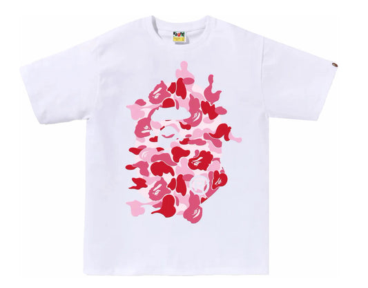 BAPE ABC Camo Rebuild Big Ape Head Tee White/Pink