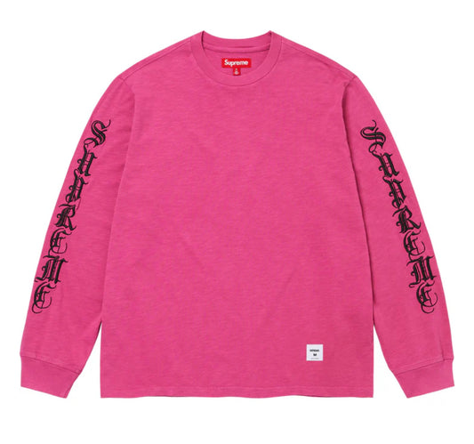 Supreme Old English Long Sleeve Pink