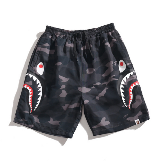 BAPE CAMO SHARK SHORTS GREY