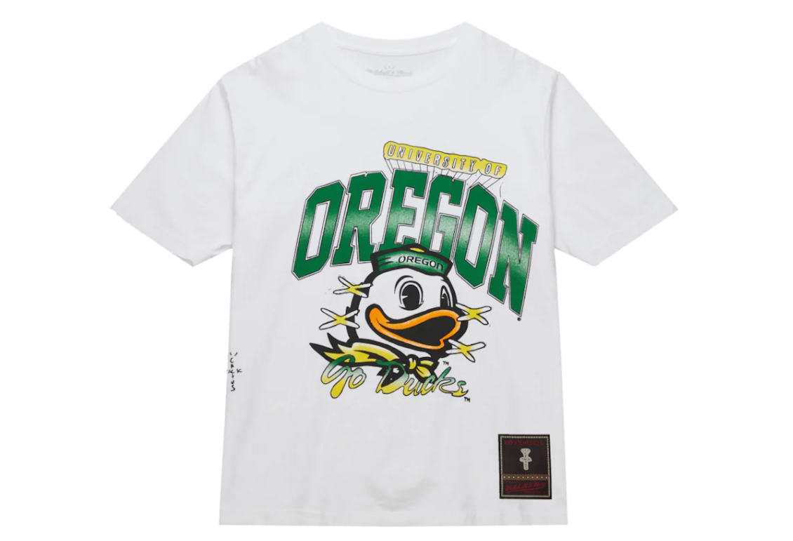 Travis Scott x Mitchell & Ness Oregon Ducks Hand-Drawn T-Shirt