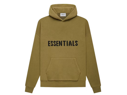 Fear Of God Essentials Knit Pullover Hoodie Taupe