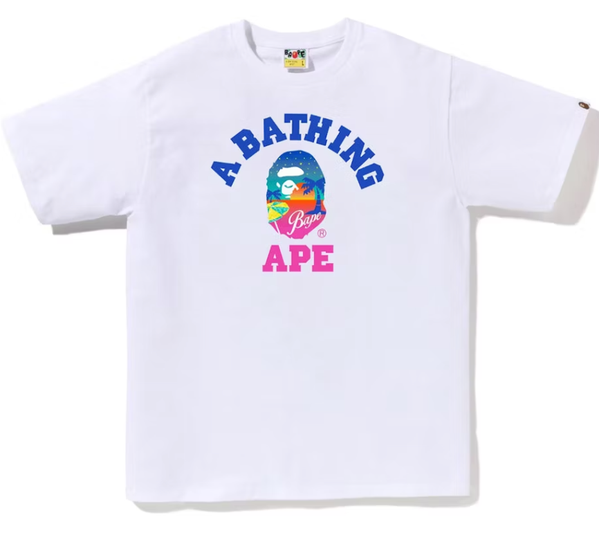 BAPE Sunset Beach Tee White