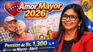 Amor Mayor 2026 - Pensión de Bs. 1,300 en Marzo–Abril, Requisitos y Fechas de Pago
