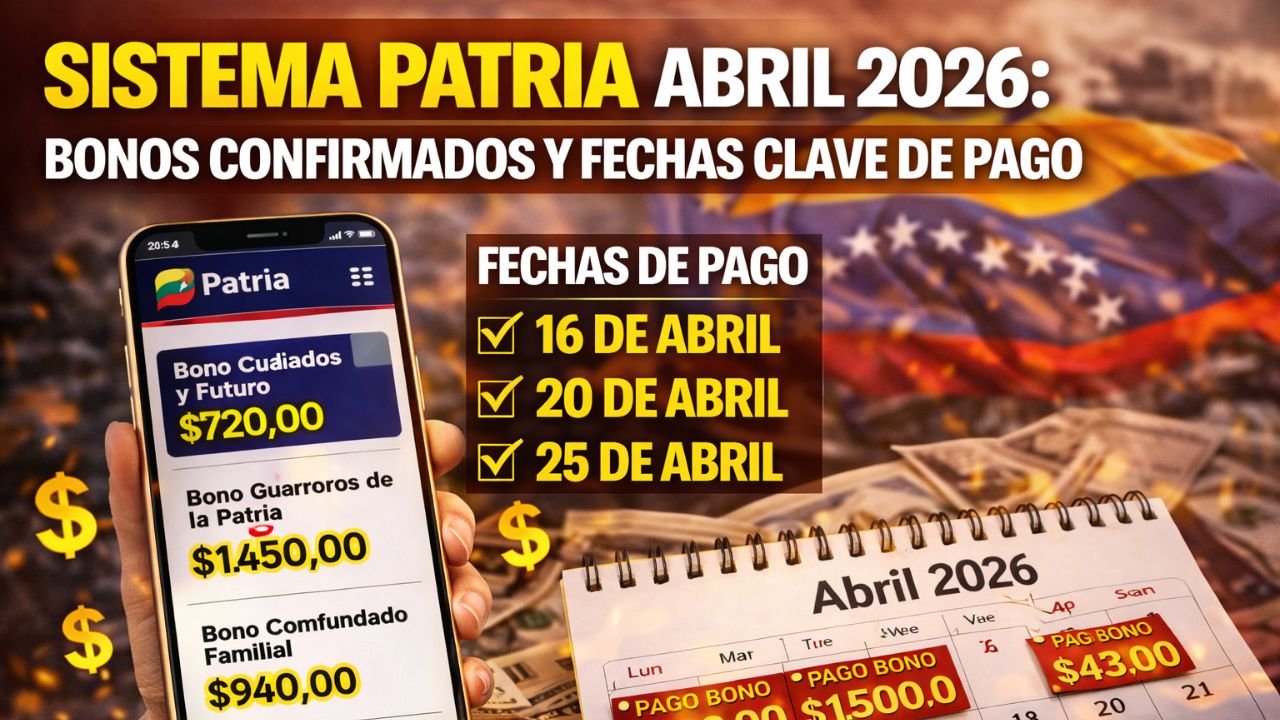 Sistema Patria abril 2026: bonos confirmados y fechas clave de pago