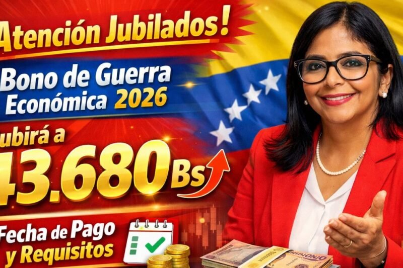 ¡Atención Jubilados! Bono de Guerra Económica 2026 Subirá a 43.680 Bs: Fecha de Pago y Requisitos